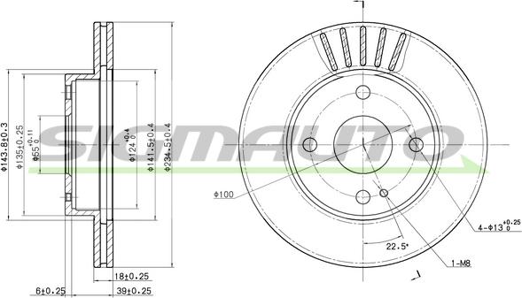 SIGMAUTO DBA497V - Тормозной диск autospares.lv