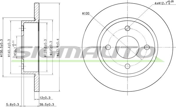 SIGMAUTO DBA442S - Тормозной диск autospares.lv