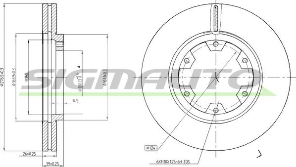 SIGMAUTO DBA464V - Тормозной диск autospares.lv