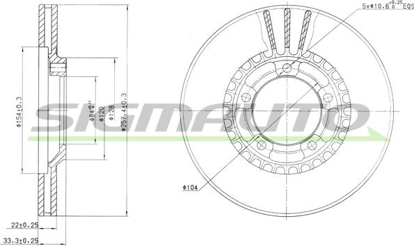 SIGMAUTO DBA461V - Тормозной диск autospares.lv