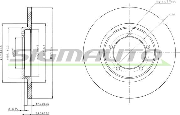 SIGMAUTO DBA419S - Тормозной диск autospares.lv