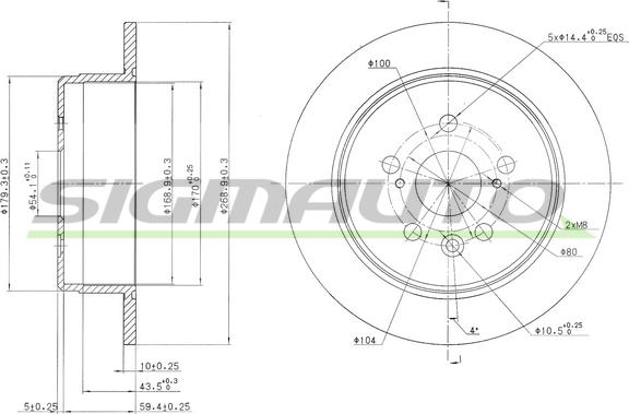 SIGMAUTO DBA486S - Тормозной диск autospares.lv