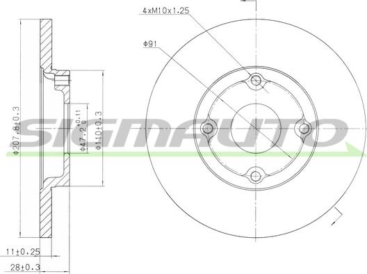 SIGMAUTO DBA422S - Тормозной диск autospares.lv