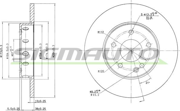 SIGMAUTO DBA540S - Тормозной диск autospares.lv