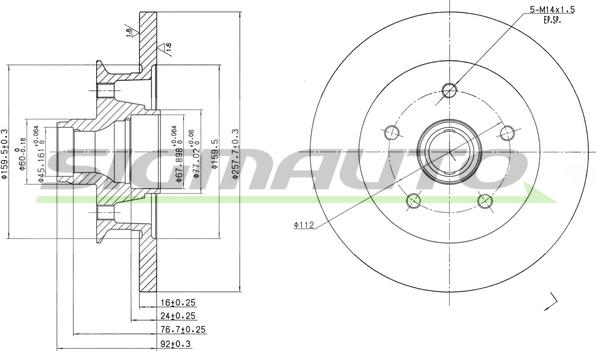 SIGMAUTO DBA542S - Тормозной диск autospares.lv