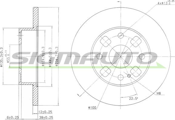 SIGMAUTO DBA564S - Тормозной диск autospares.lv