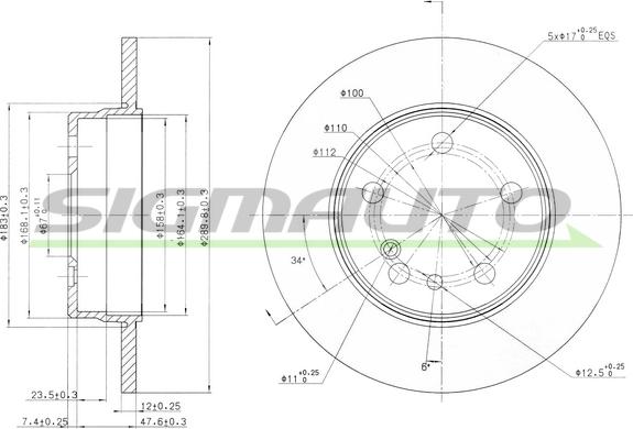 SIGMAUTO DBA560S - Тормозной диск autospares.lv