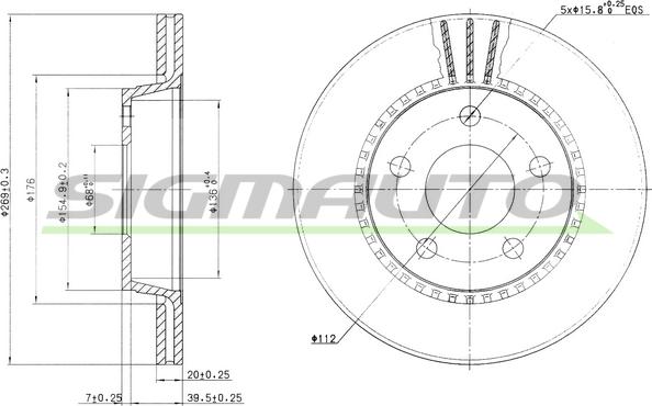 SIGMAUTO DBA519V - Тормозной диск autospares.lv