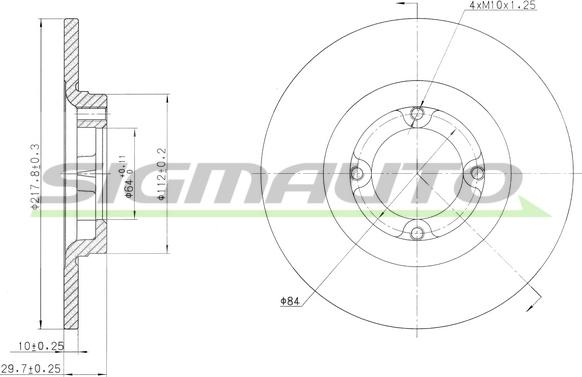 SIGMAUTO DBA533S - Тормозной диск autospares.lv