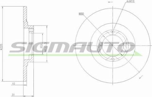 SIGMAUTO DBA537S - Тормозной диск autospares.lv