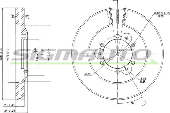 SIGMAUTO DBA694V - Тормозной диск autospares.lv