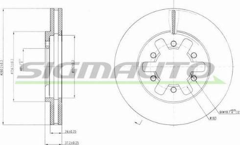 SIGMAUTO DBA601V - Тормозной диск autospares.lv