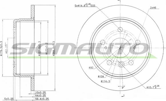 SIGMAUTO DBA684S - Тормозной диск autospares.lv