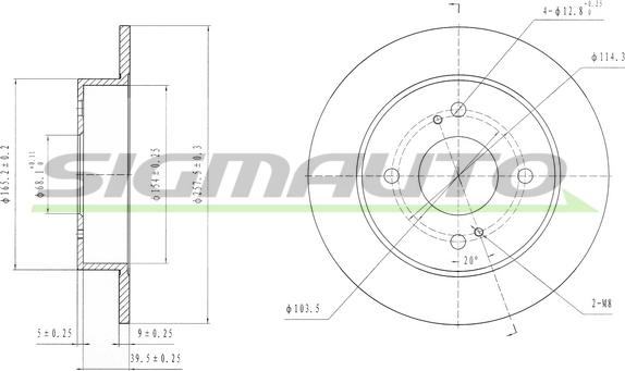 SIGMAUTO DBA674S - Тормозной диск autospares.lv