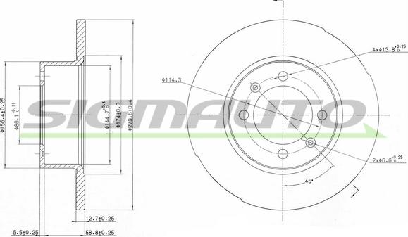 SIGMAUTO DBA056S - Тормозной диск autospares.lv