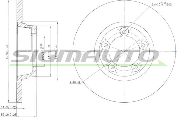 SIGMAUTO DBA065S - Тормозной диск autospares.lv