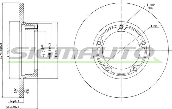 SIGMAUTO DBA061S - Тормозной диск autospares.lv