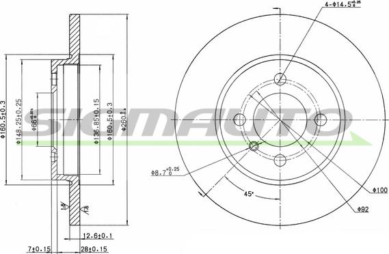 SIGMAUTO DBA062S - Тормозной диск autospares.lv