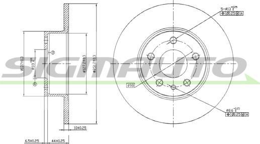 SIGMAUTO DBA067S - Тормозной диск autospares.lv