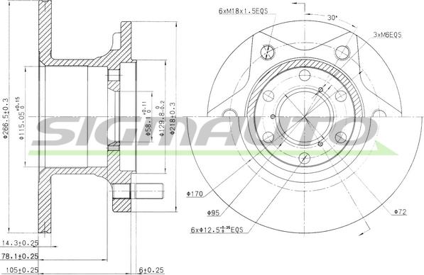 SIGMAUTO DBA089S - Тормозной диск autospares.lv