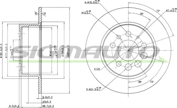 SIGMAUTO DBA080S - Тормозной диск autospares.lv