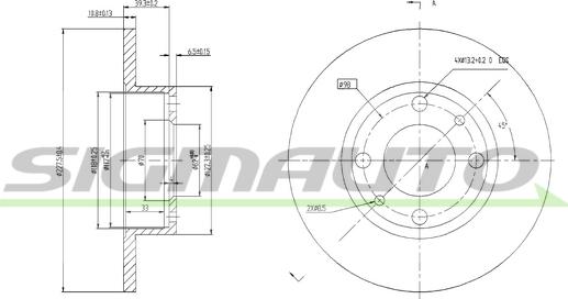 SIGMAUTO DBA083S - Тормозной диск autospares.lv