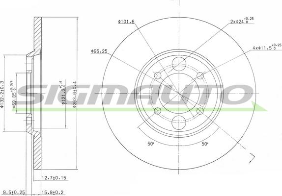 SIGMAUTO DBA034S - Тормозной диск autospares.lv