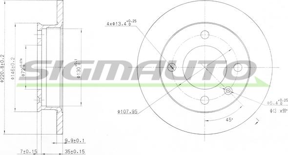 SIGMAUTO DBA079S - Тормозной диск autospares.lv