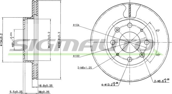 SIGMAUTO DBA152V - Тормозной диск autospares.lv