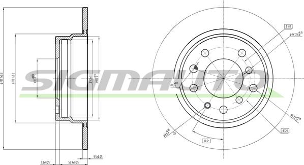 SIGMAUTO DBA165V - Тормозной диск autospares.lv