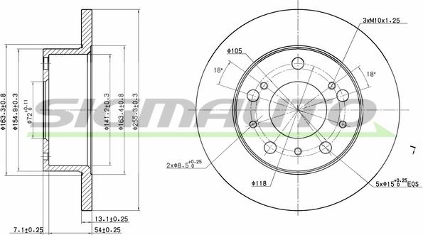 SIGMAUTO DBA117S - Тормозной диск autospares.lv