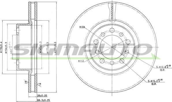 SIGMAUTO DBA185V - Тормозной диск autospares.lv