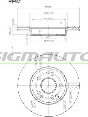 SIGMAUTO DBA181V - Тормозной диск autospares.lv