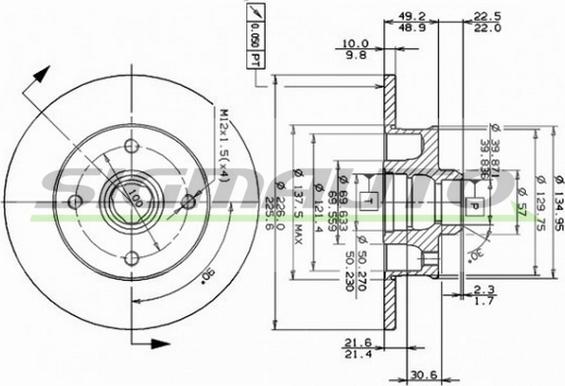 SIGMAUTO DBA137S - Тормозной диск autospares.lv