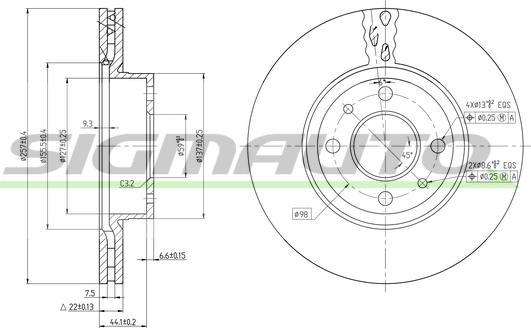 SIGMAUTO DBA178V - Тормозной диск autospares.lv