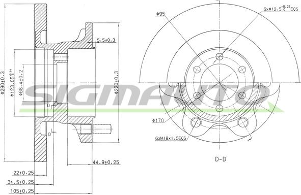 SIGMAUTO DBA852S - Тормозной диск autospares.lv