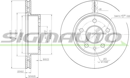 SIGMAUTO DBA860V - Тормозной диск autospares.lv