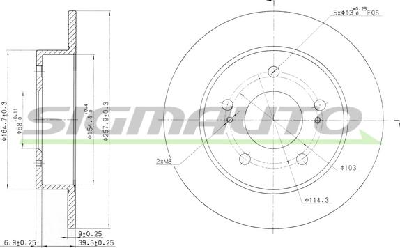 SIGMAUTO DBA863S - Тормозной диск autospares.lv