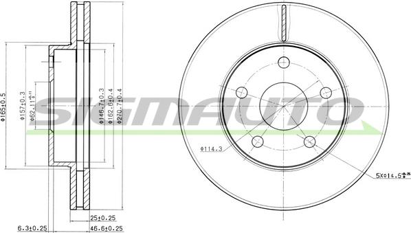 SIGMAUTO DBA806V - Тормозной диск autospares.lv