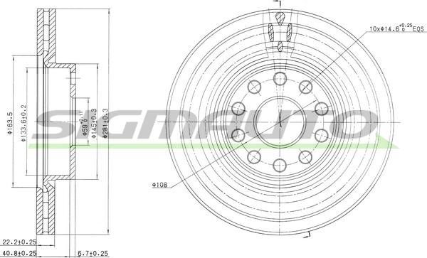 SIGMAUTO DBA803V - Тормозной диск autospares.lv