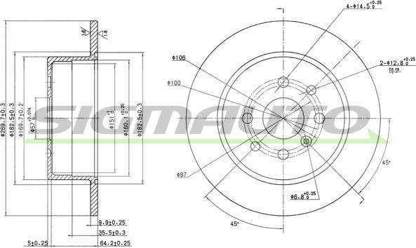 SIGMAUTO DBA814S - Тормозной диск autospares.lv