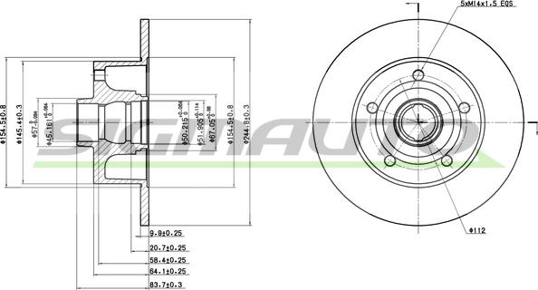 SIGMAUTO DBA830S - Тормозной диск autospares.lv