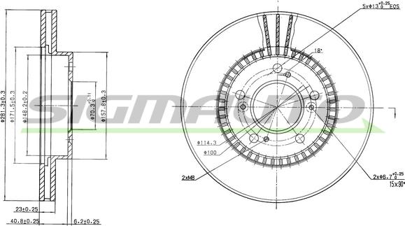 SIGMAUTO DBA829V - Тормозной диск autospares.lv