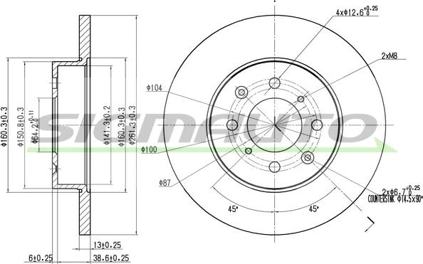 SIGMAUTO DBA872S - Тормозной диск autospares.lv