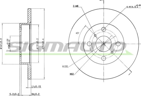 SIGMAUTO DBA346S - Тормозной диск autospares.lv