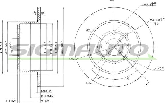 SIGMAUTO DBA329S - Тормозной диск autospares.lv