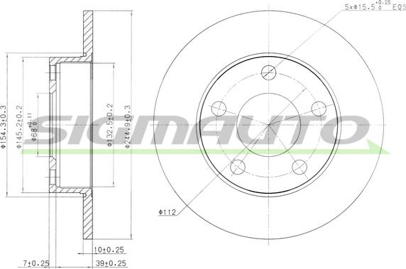 SIGMAUTO DBA323S - Тормозной диск autospares.lv