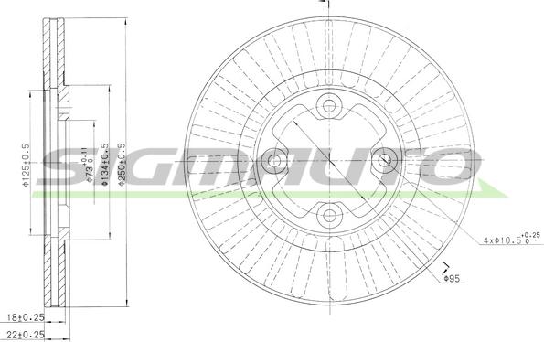 SIGMAUTO DBA291V - Тормозной диск autospares.lv