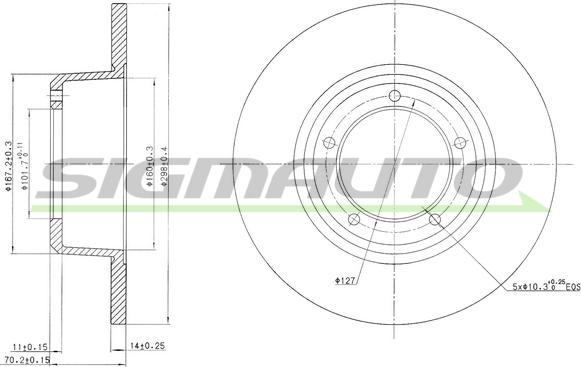 SIGMAUTO DBA246S - Тормозной диск autospares.lv