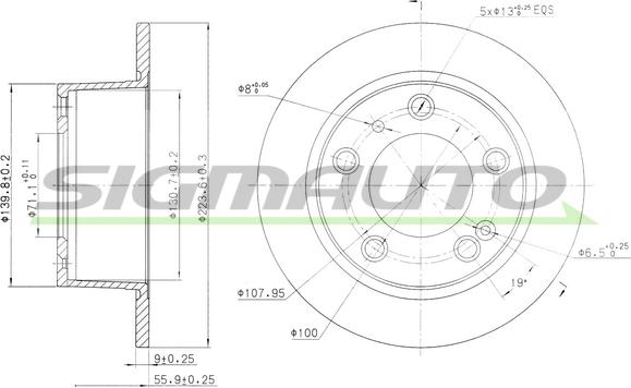 SIGMAUTO DBA247S - Тормозной диск autospares.lv